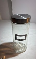 Vintage Glass Storage Jar with Metal Lid