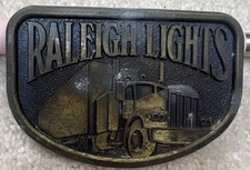 RALEIGH LIGHTS Vintage BELT BUCKLE Truck Tobacco SMOKING ADVERTISING