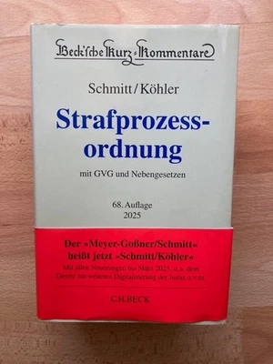 Strafprozessordnung - 68. Aufl. von 2025,Schmitt/Köhler (ehemals Meyer-Goßner) - Bild 1 von 3