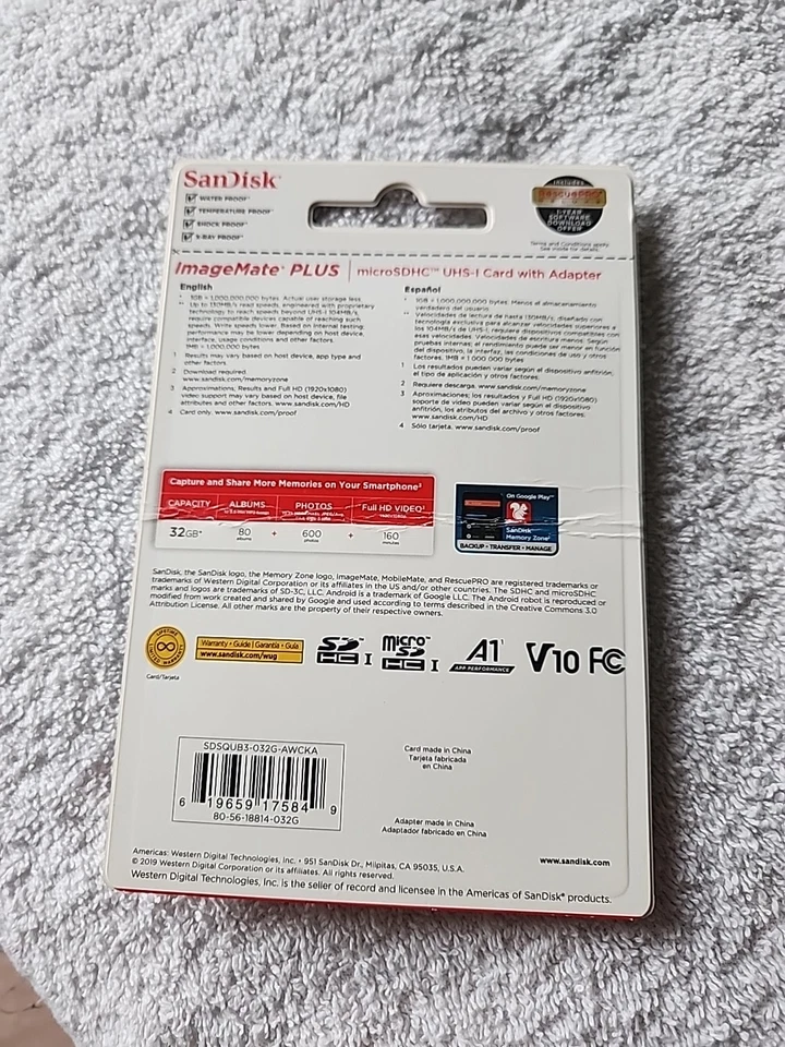 32GB MicroSDHC SanDisk – Image Mate UHS-I Card w/Adapter, 130 MB/s - Image 2 of 4