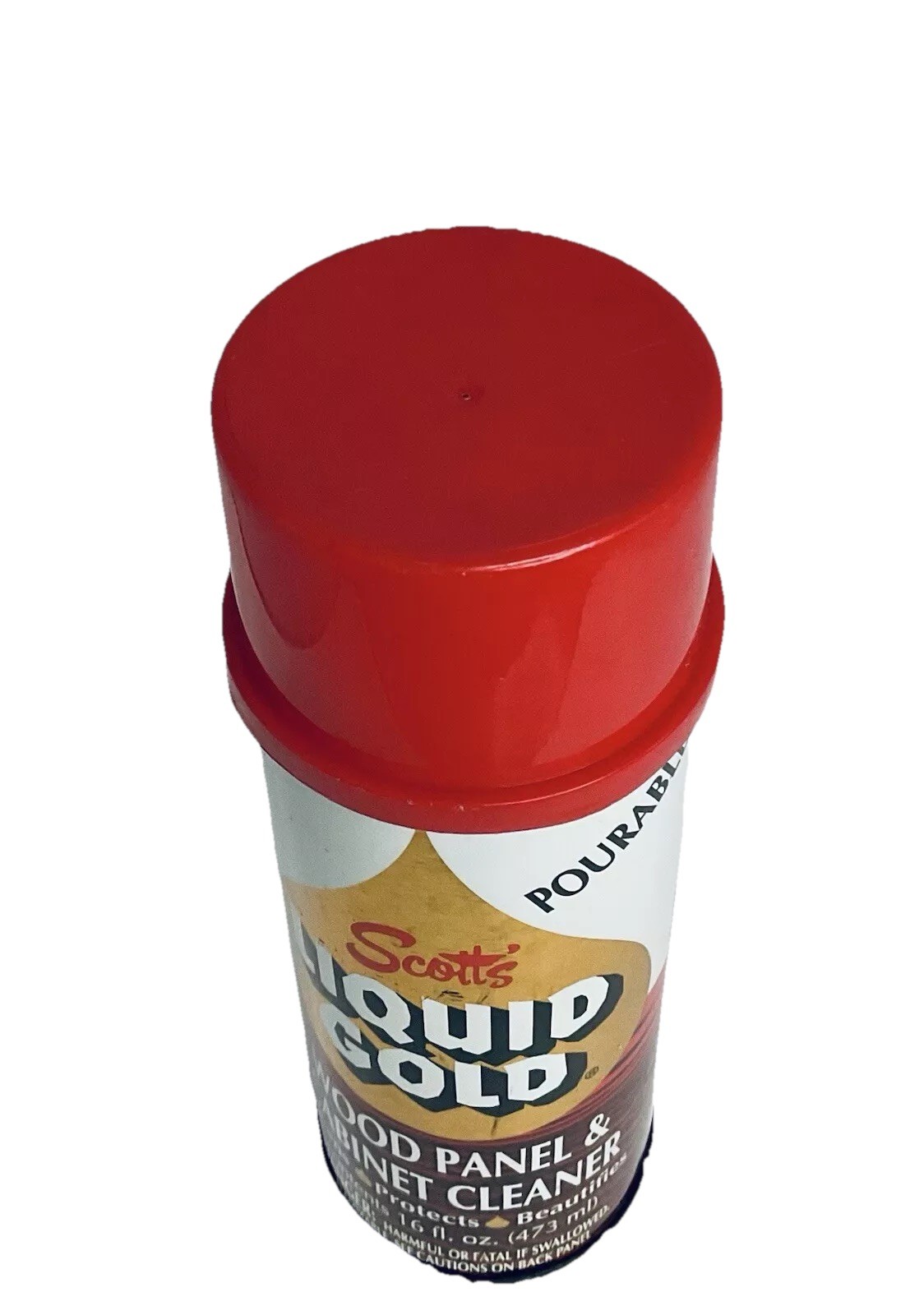 SCOTT’S LIQUID GOLD POURABLE WOOD PANEL &CABINET CLEANER 16 OZ VINTAGE OLD STOCK