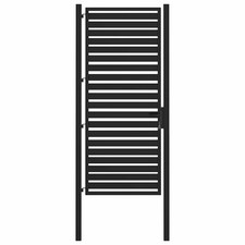 Garden Gate Lockable Black Aluminium Outdoor Gate Entrance Gate vidaXL