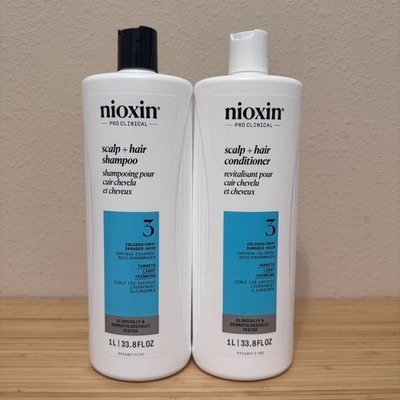 Nioxin System 3 Cleanser Shampoo and Scalp Therapy Conditioner Duo 33.8 oz each