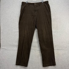 Haggar Corduroy Pants Mens 38x32 Brown Straight Leg Cords Fine Wale Trousers