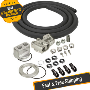 LS Conversion Oil Filter Relocation Kit, Single Vertical, Cast Aluminum
