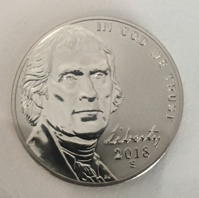 2018 S, REVERSE PROOF Jefferson Nickel***199,116 mintage***