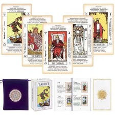 78 Pcs Tarot Cards for Beginners with Meaning on Them, Deck Fortune Telling Game