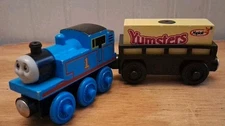 Thomas Wooden Railway Thomas w/Yoplait Yumsters Cargo Car Promotional Y2k 