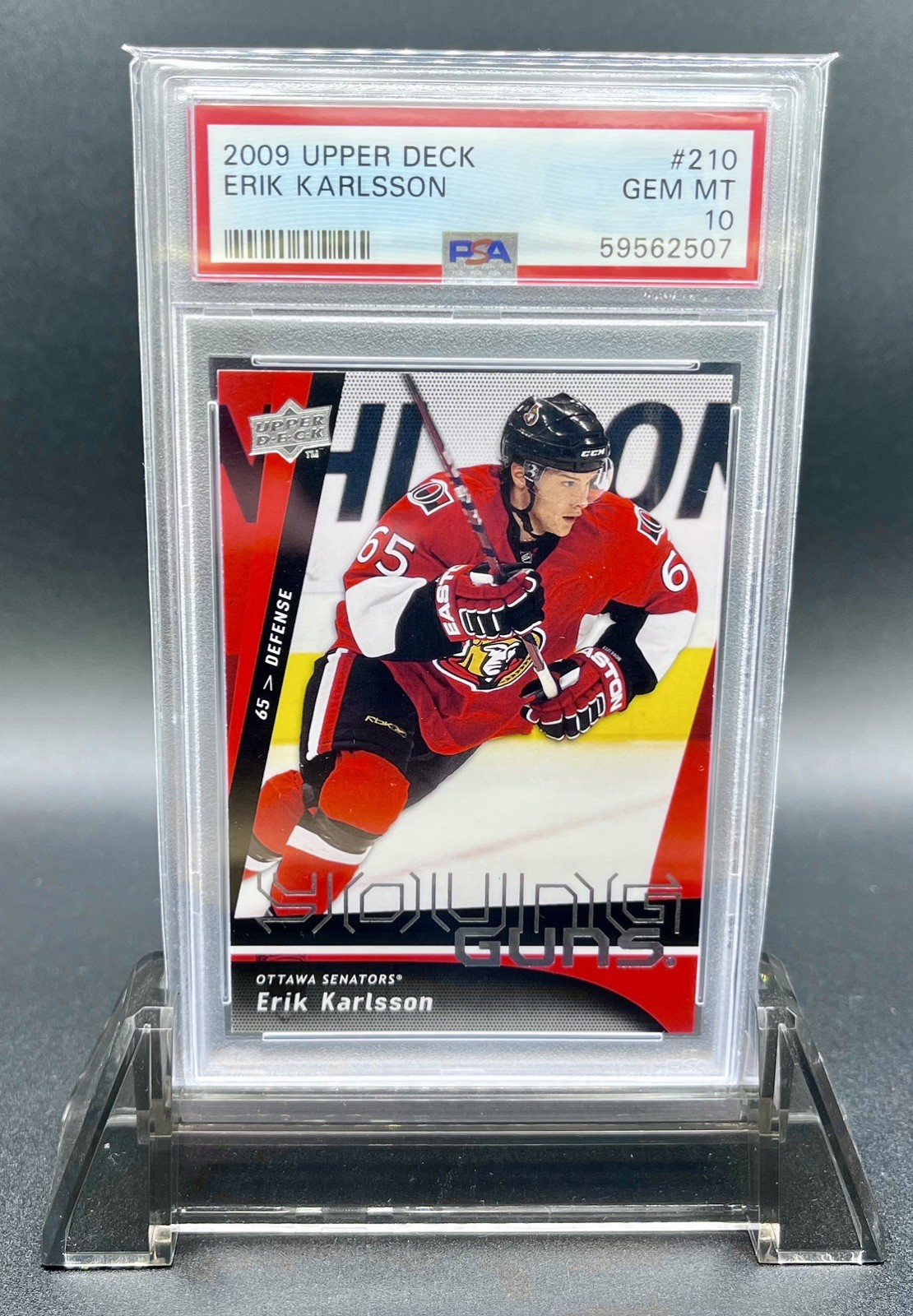 2009 Upper Deck Erik Karlsson #210 Young Guns PSA 10