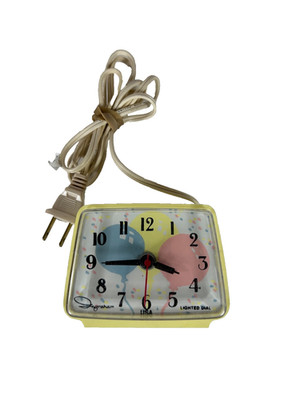 Vintage Retro Alarm Clock Toastmaster Ingraham model 49-242 yellow tested works