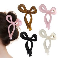 ISDVBUY 4 Pack Jelly Bow Hair Clips 4.3" Large