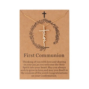Authentic Lcherry Faith Cross Necklace for Women - 18k Gold plated Cubic Zirconia Faith...