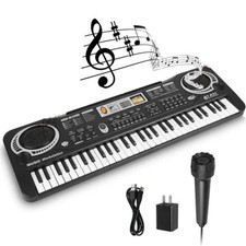 61 Key USB Electronic Digital Piano Keyboards with Microphone for Kids Beginner