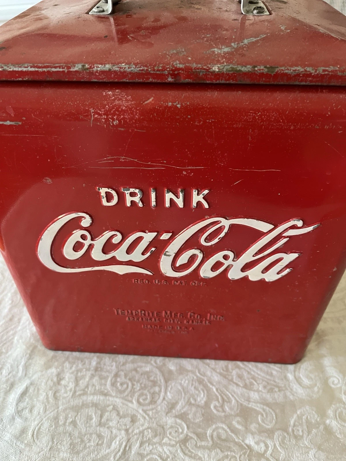 Rare Small Size, Vintage Coca-Cola Embossed Panel Cooler