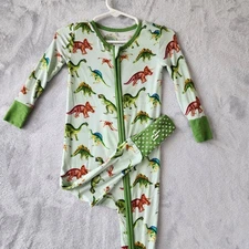 Posh Peanut Sleeper Boys 12-18 Month Dinosaur Buddy Bamboo Convertible One Piece