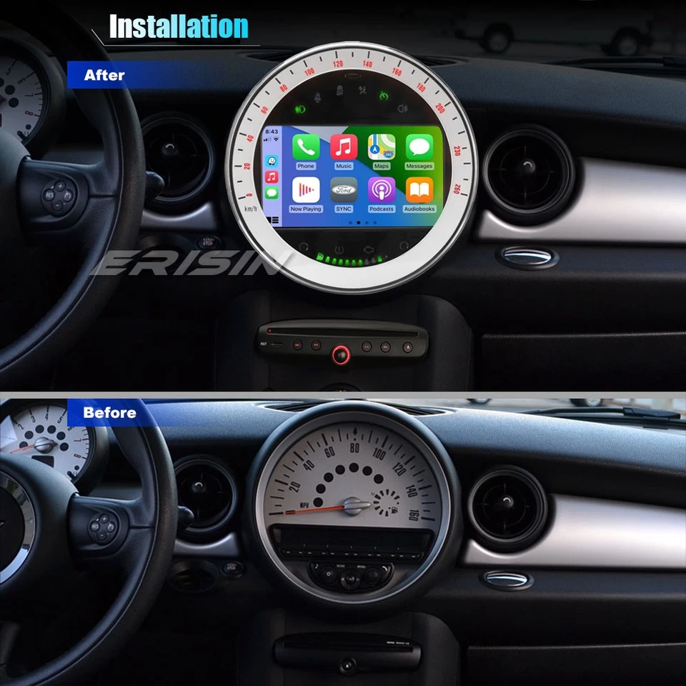 4+64GB Android 14 Autoradio Bluetooth Per BMW Mini Cooper R56 GPS Carplay DSP CD - Imagen 2 de 4