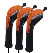 3pcs/Pack Long Neck Golf Hybrid Club Head Covers Dial No. Tag CTMT-02 Orange