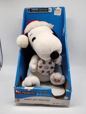 Christmas Dancing Snoopy Plays We Wish You A Merry Christmas w Lighted Snowflake