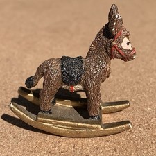 Miniature Steiff Metal Donkey Rocking