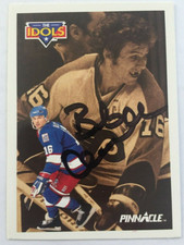 BOB BOBBY CLARKE PHILADELPHIA FLYERS SIGNED AUTOGRAPHED 1991 PINNACLE  #386