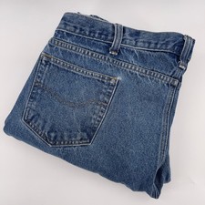 Carhartt Mens B480-DVB Blue Denim Jeans 42x32 Cotton Relaxed Fit Workwear