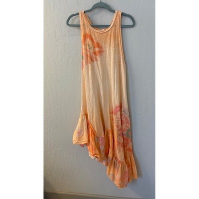 Daily Practice by Anthropologie Printed Asymmetrical Ruffle-Hem Dress Sz S