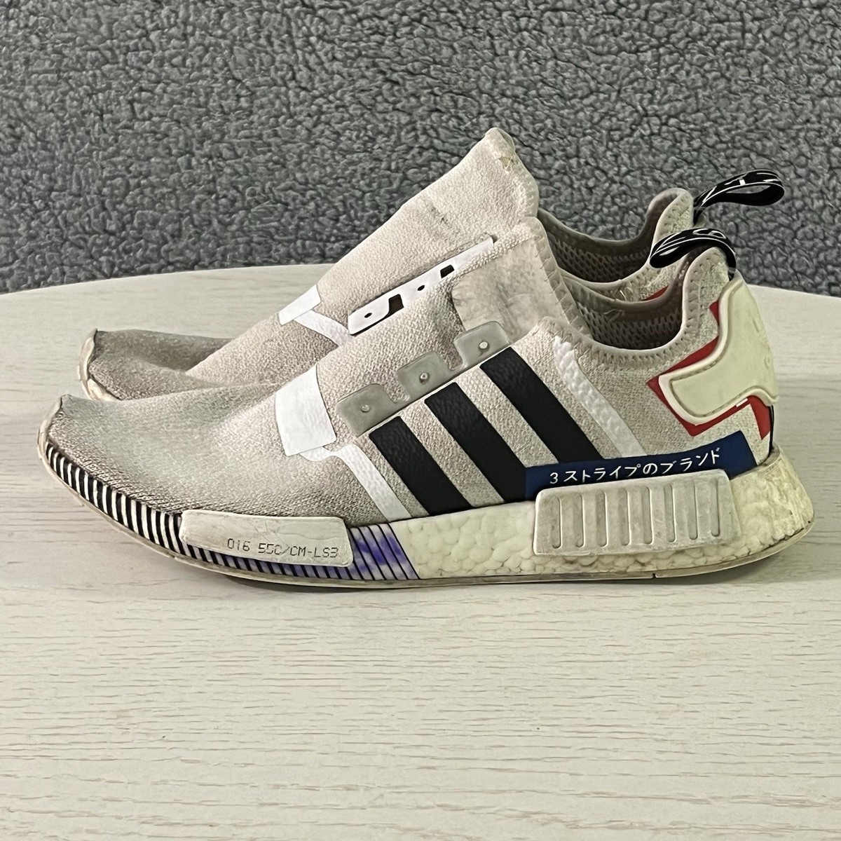 Adidas Shoes Mens 10 Off White NMD Japan Stripes Primeknit Sneakers  EF0753