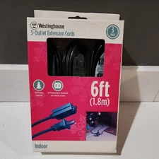 Westinghouse 3 Pack 6FT Outlet Extension Cord with Flat Plug, Christmas New