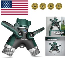 Hose Splitter 2 Way Heavy Duty Outdoor Faucet and Garden Connector - Water Sp...