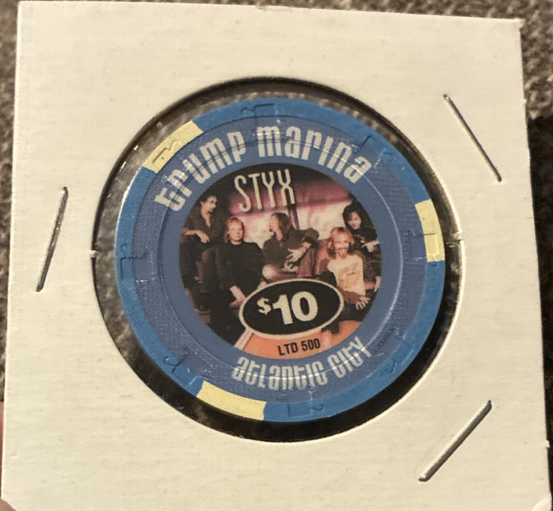 Trump Marina Atlantic City $10 Casino Chip STYX (February 21)