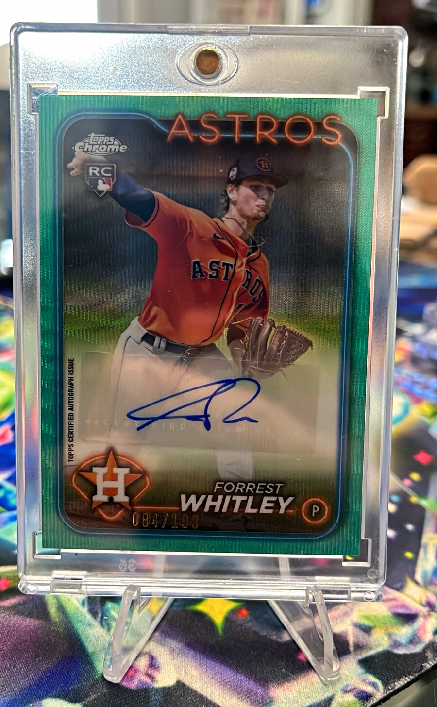 Topps Chrome Update 2024 Forrest Whitley RC Auto #AC-FWH Astros Aqua Wave /199