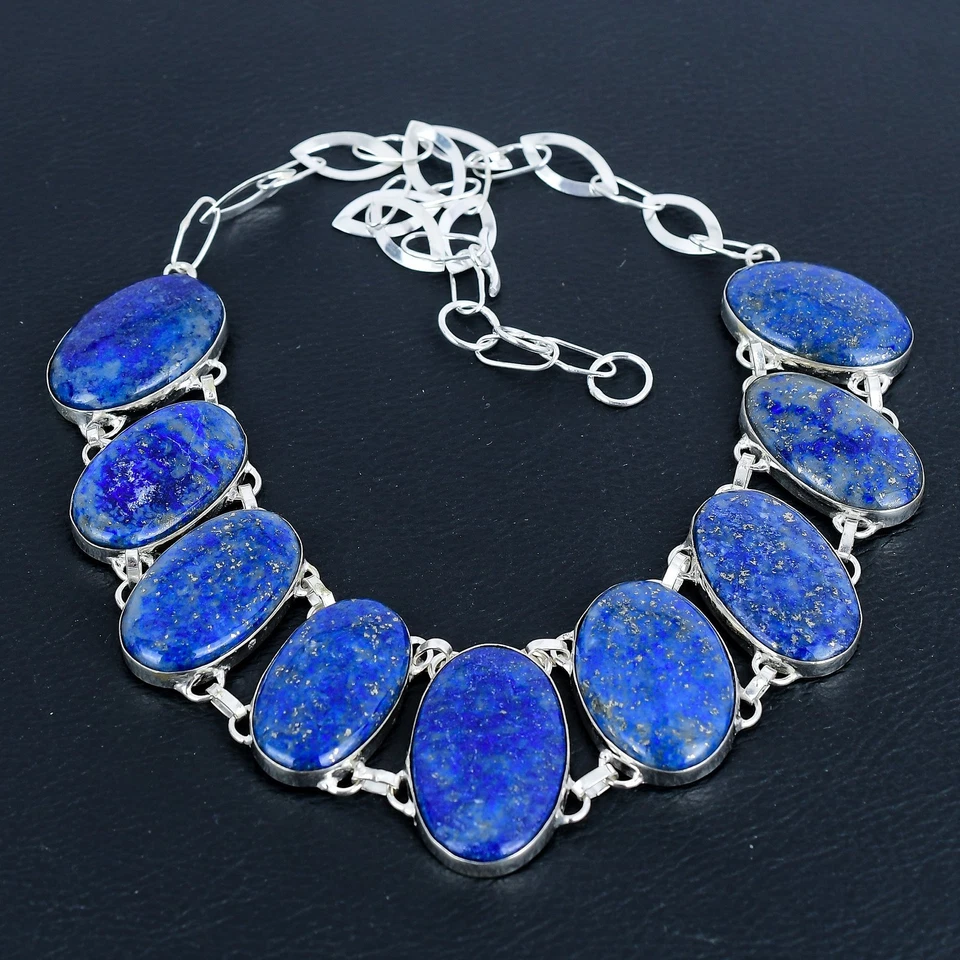 Collana gioielli in argento sterling 925 regalo pietra preziosa ovale... - Immagine 2 di 4