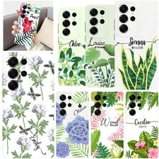 For Samsung Galaxy S25 S24 Plus S23 A35 A16 Phone Case Cover Customizable Leaves