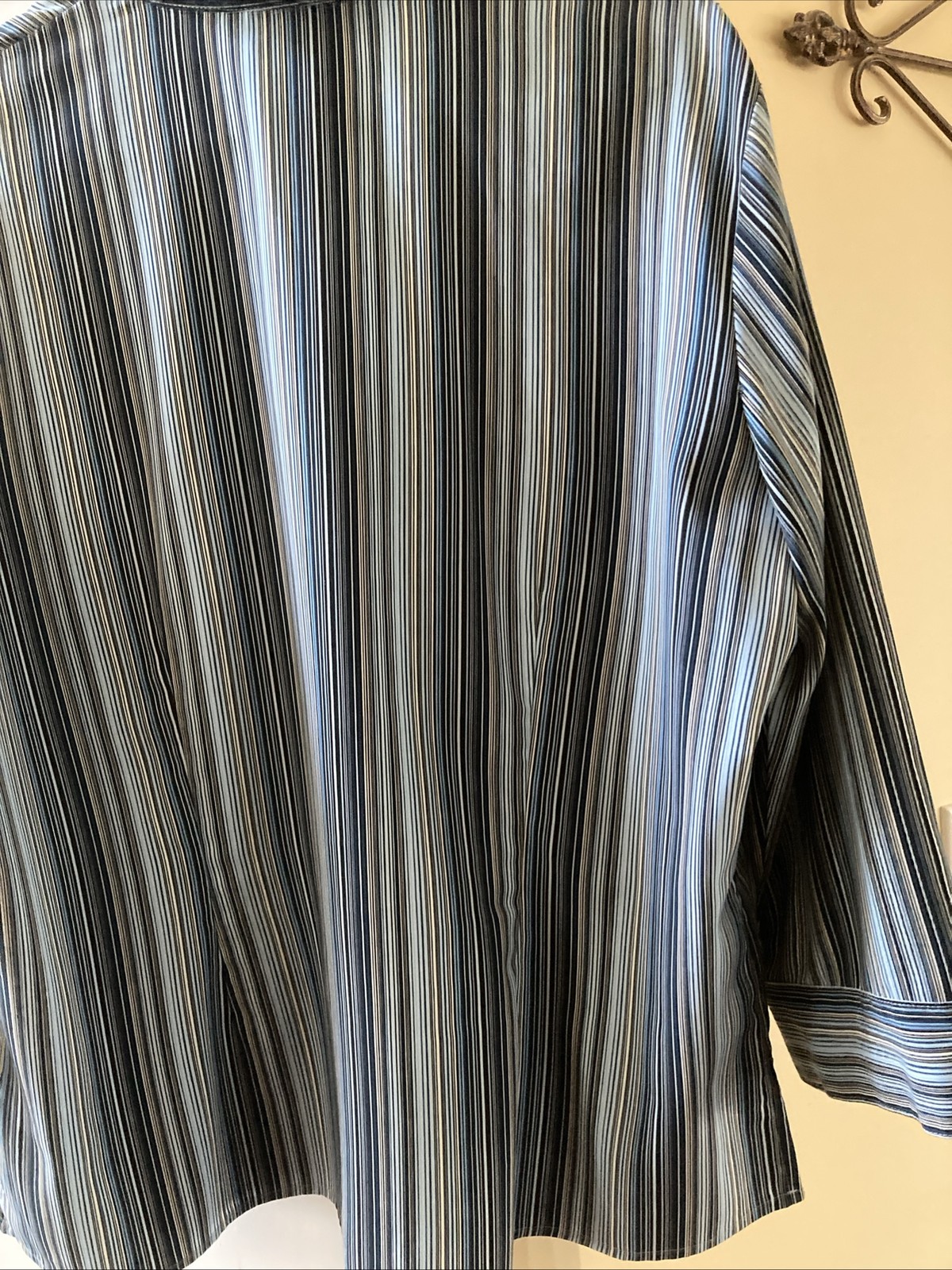 Elementz Stretch Blue Button Down Blouse Shirt XL - image 7