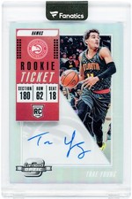 Autographed Trae Young Hawks Basketball Slabbed Rookie Card Item#14541431 COA. rookie card picture