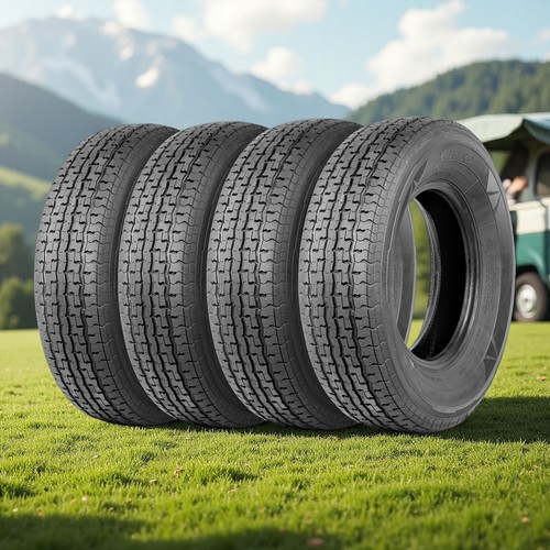 Set 4 ST205/75R14 Trailer Tires 8 Ply Load Range D Radial 205/75/14 Boat Utility