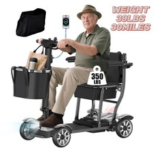 Foldable 4-Wheel All-Terrain Electric Mobility Scooter for Adult,Airline Approve