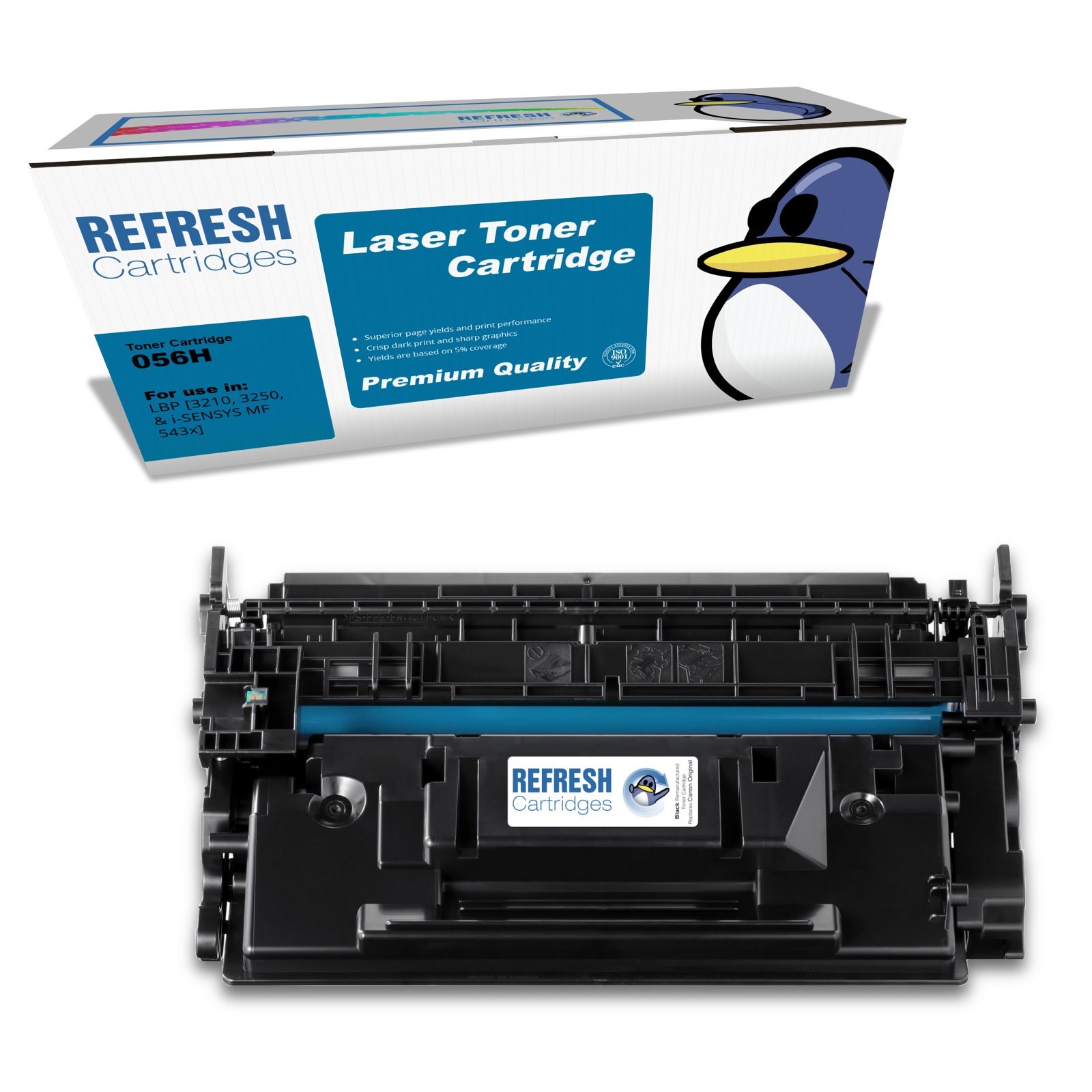 Refresh Cartridges Black 056H Toner Compatible With Canon Printers (3008C002)