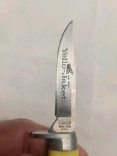 Camillus Yellow Jaket Small Game Knife 6.5” Yellow Delrin Handle USA W/Sheath NM