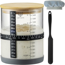 Sourdough Starter Jar,50Oz Wide-Mouth with Non-Slip Silicone Rubber Bottom Sourd