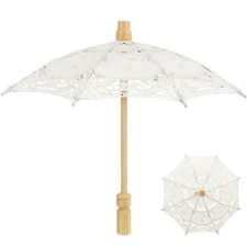 Bridal Umbrella Lace Cotton Bride Parasol Decor Newborn for Wedding