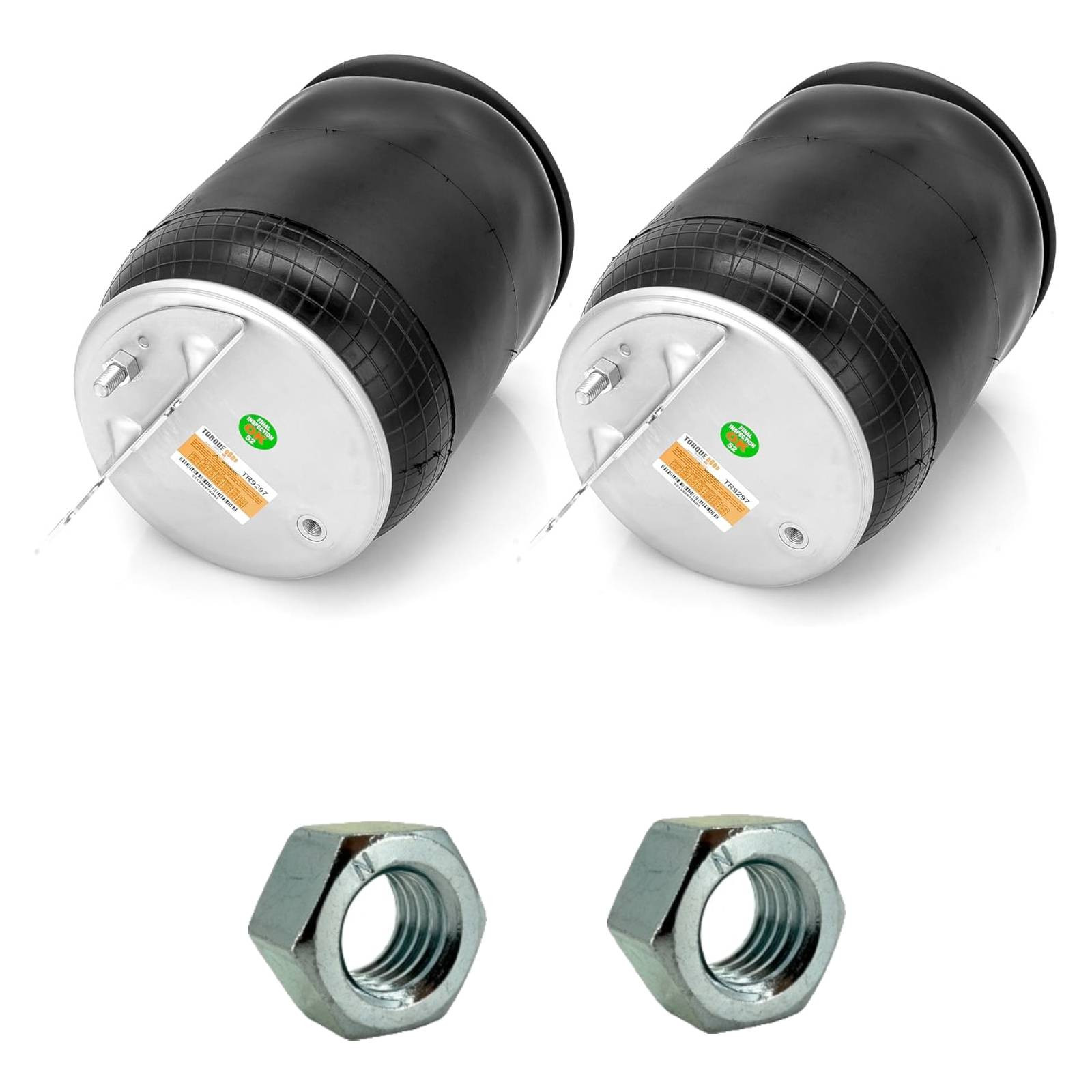 Pair of Trailer Air Spring Bag Replaces W01-358-9297 w/ Hardware Kit