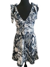 Agua Bendita Sierra Helios Dress L Tropical Ruched  Resort Vacation Hawaiian
