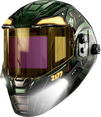 DIN 3/5-9/9-13 Welding Helmet, 2 LED Lights, 7.2''x3.2'' Auto Darkening View
