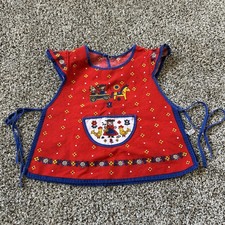 Vintage Austria Girls Infant Cotton 2 Sided Tie and Snap Closure Bib