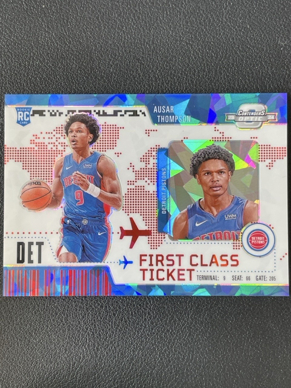 Ausar Thompson 2023-24 Contenders Optic First Class Ticket Red Ice RC /175 #13