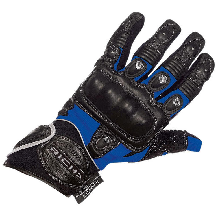 Richa Magma Blue Leather Short Summer Motorbike Motorcycle Scooter  Glove