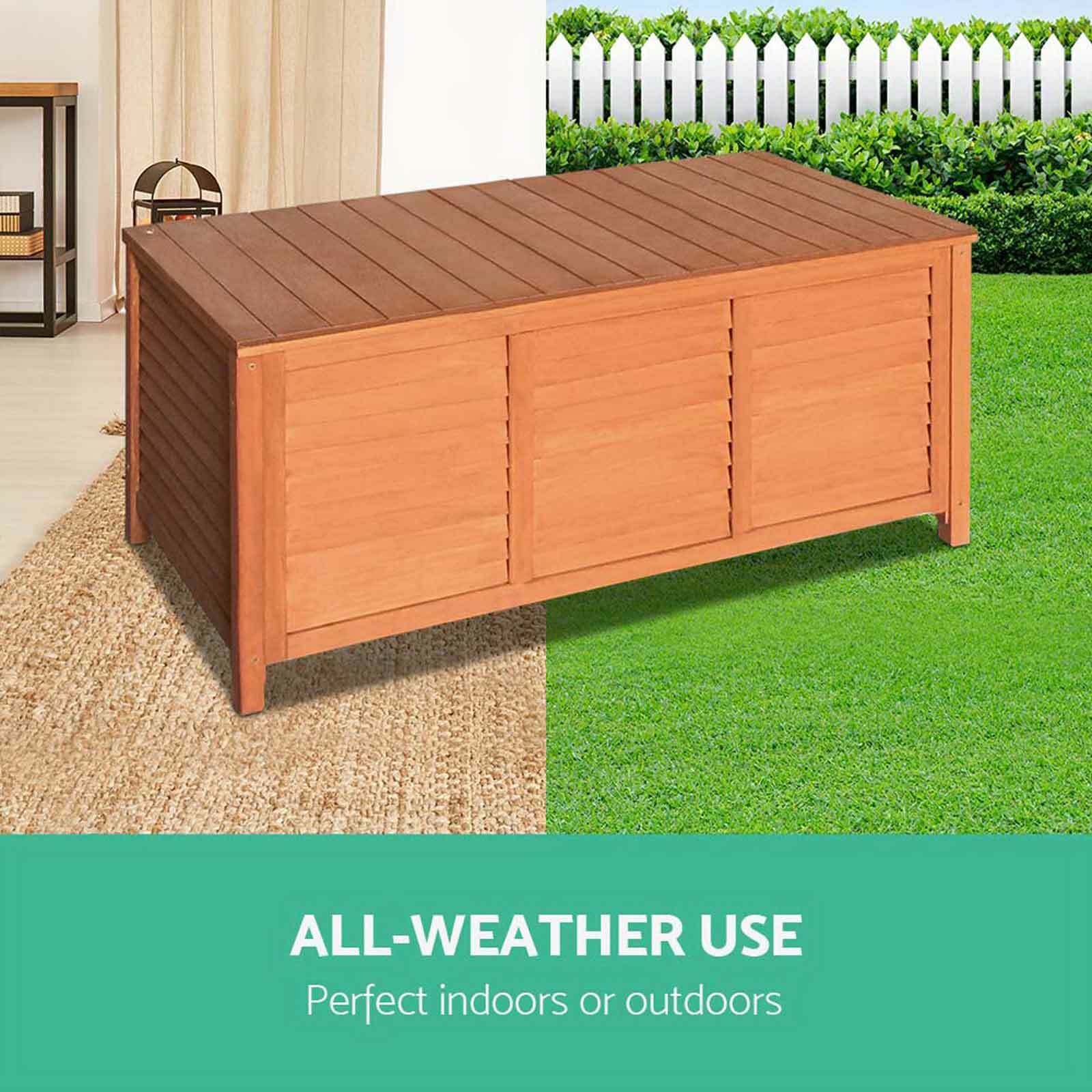 Outdoor Storage Bench Garden Chair Wooden Box Seat Chest Furniture