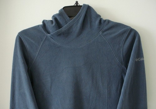 COLUMBIA HOODED DARK BLUE GREY BOYS FLEECE HOODIE SWEATER SIZE XS - Picture 2 of 10