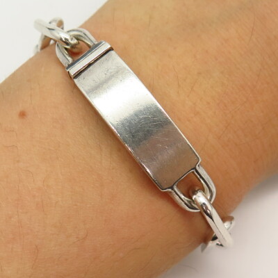 アクセサリー Vintage Silver Plate Chain Bracelet 925 Vintage Men's Bracelet Chain Sterling Silver 925 Marked